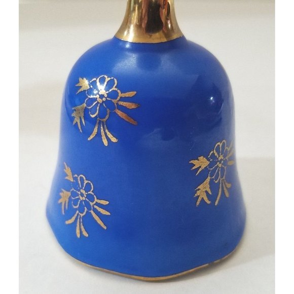 Enesco Dinner Bell Dancing Scene Victorian Blue with Gold Trim Vintage Japan - Picture 7 of 8